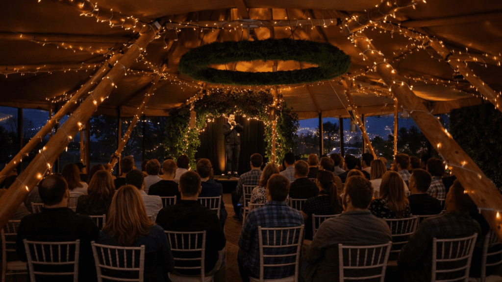 Image of comedy club in the Tipi at Cedar Court Harrogate